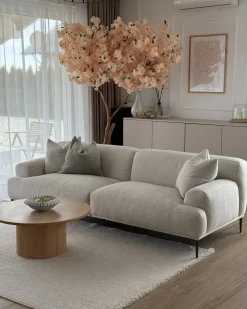 Divano 3 posti MATILA Tessuto Beige chiaro