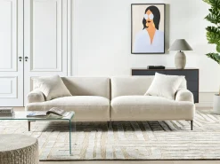 Divano 3 posti MATILA Tessuto Beige chiaro