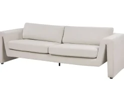 Divano 3 posti MAUNU Velluto Beige chiaro