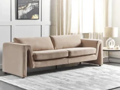 Divano 3 posti MAUNU Velluto Beige sabbia