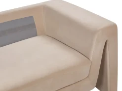Divano 3 posti MAUNU Velluto Beige sabbia