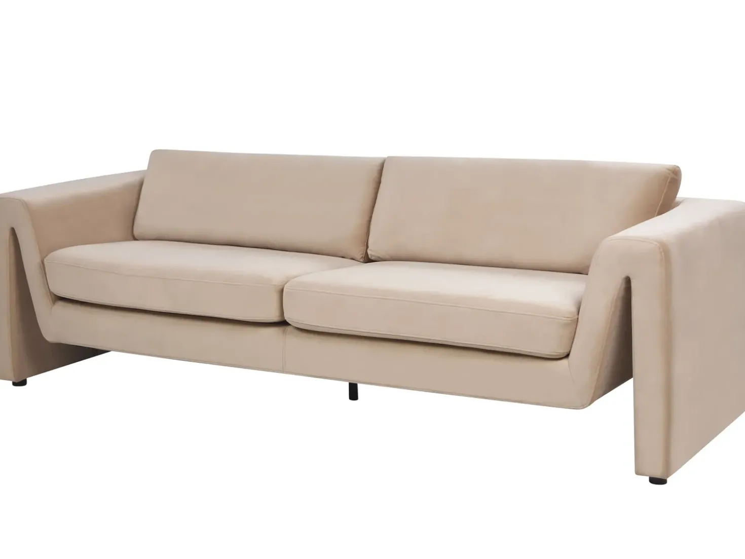 Divano 3 posti MAUNU Velluto Beige sabbia