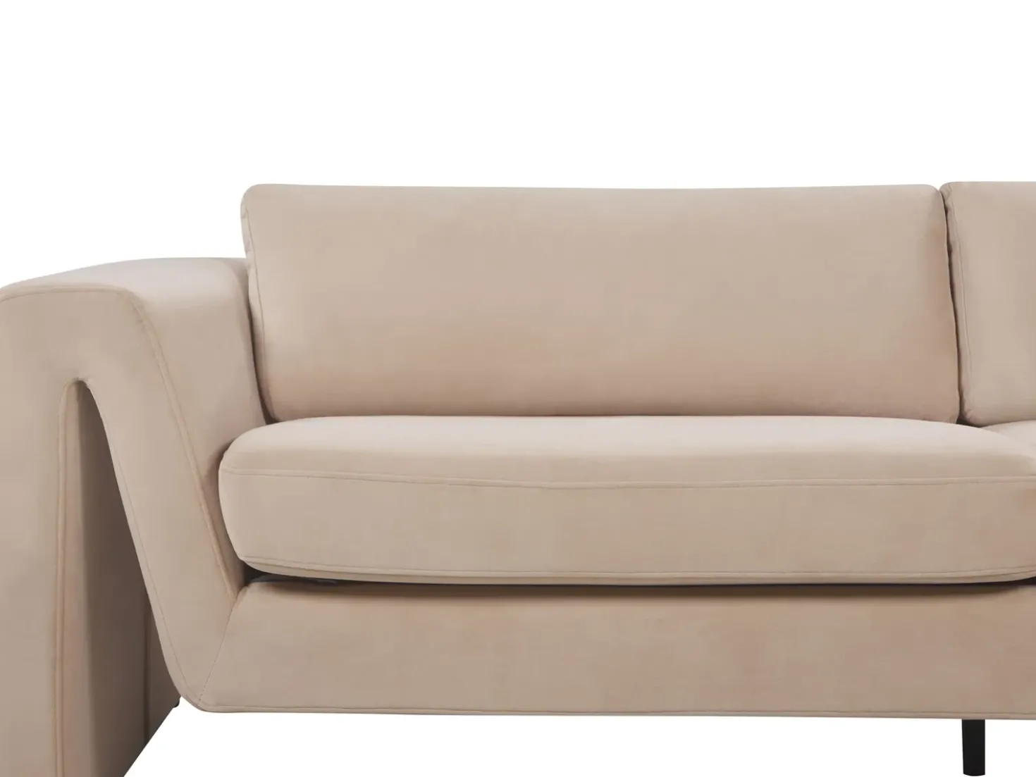 Divano 3 posti MAUNU Velluto Beige sabbia