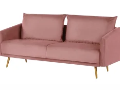 Divano 3 posti MAURA Velluto Rosa