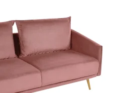 Divano 3 posti MAURA Velluto Rosa