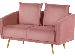 Divano 2 posti MAURA Velluto Rosa