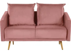 Divano 2 posti MAURA Velluto Rosa