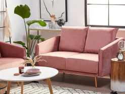 Divano 2 posti MAURA Velluto Rosa