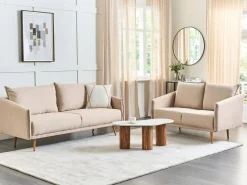 Divano 2 posti MAURA Velluto Beige