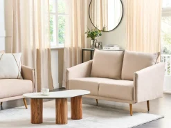 Divano 2 posti MAURA Velluto Beige