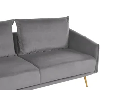 Divano 3 posti MAURA Velluto Grigio