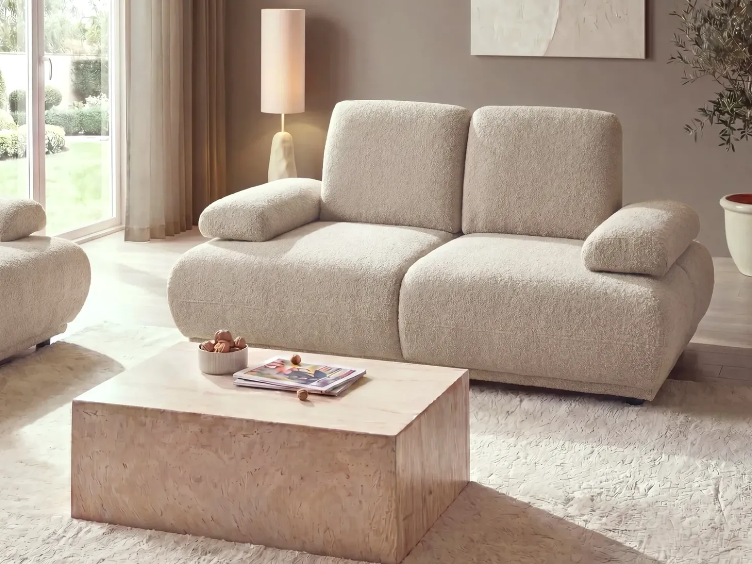 Divano 2 posti NACKA Bouclé Beige