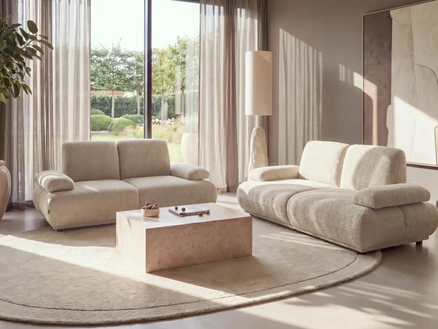 Divano 2 posti NACKA Bouclé Beige