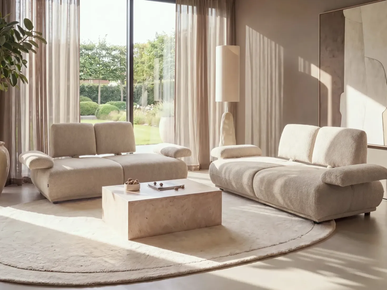 Divano 2 posti NACKA Bouclé Beige