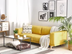 Divano 3 posti NIVALA Tessuto Giallo