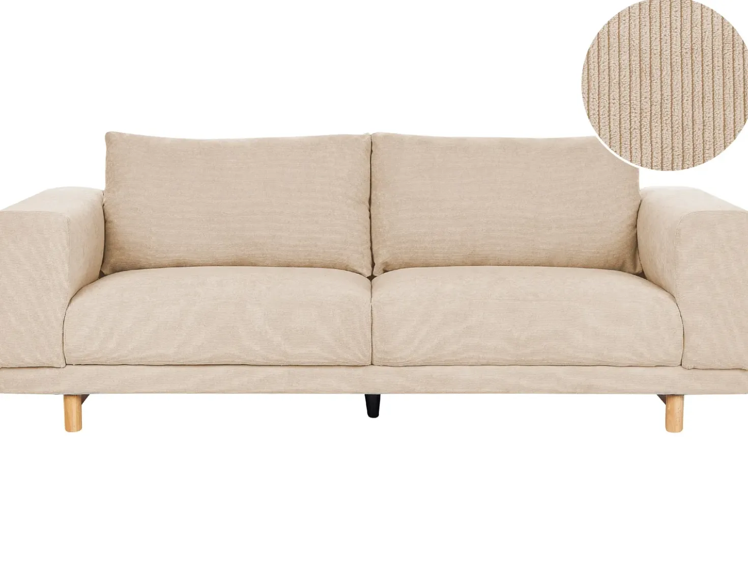 Divano 3 posti NIVALA Velluto a coste Beige