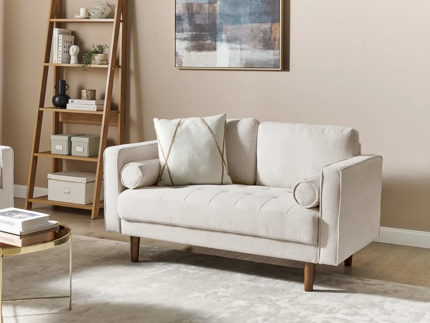 Divano 2 posti NURMO Tessuto Beige chiaro
