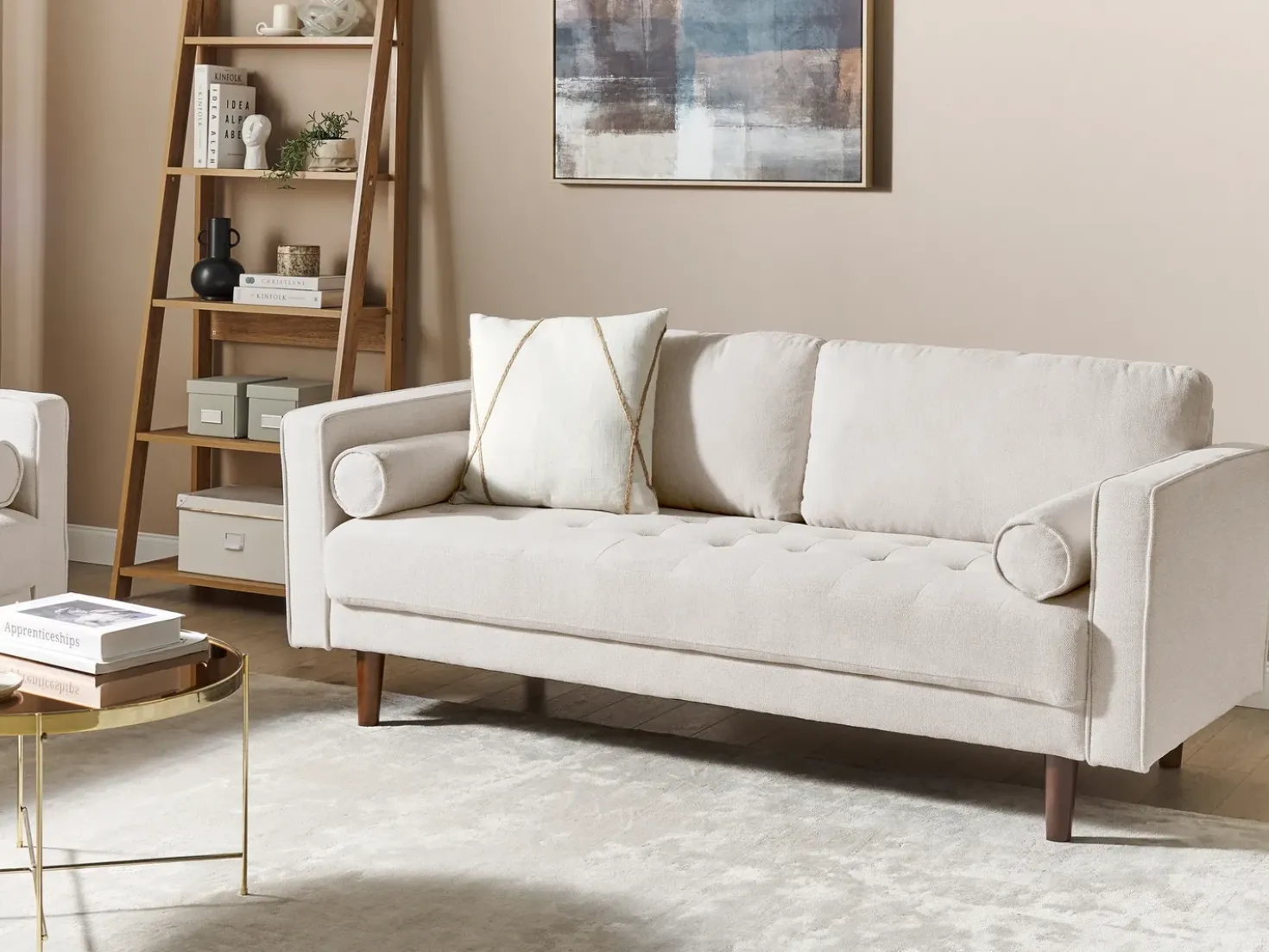 Divano 3 posti NURMO Tessuto Beige chiaro