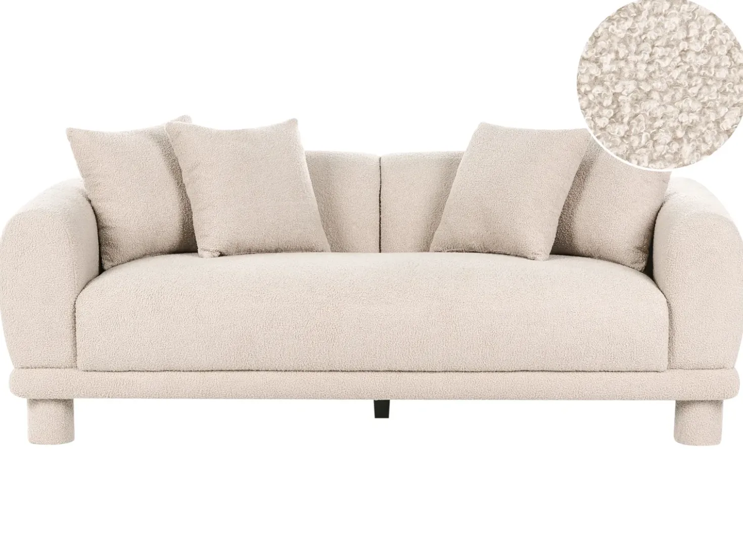Divano 3 posti PORI Bouclé Beige