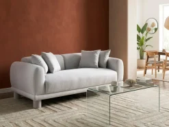Divano 3 posti PORI Tessuto Grigio chiaro