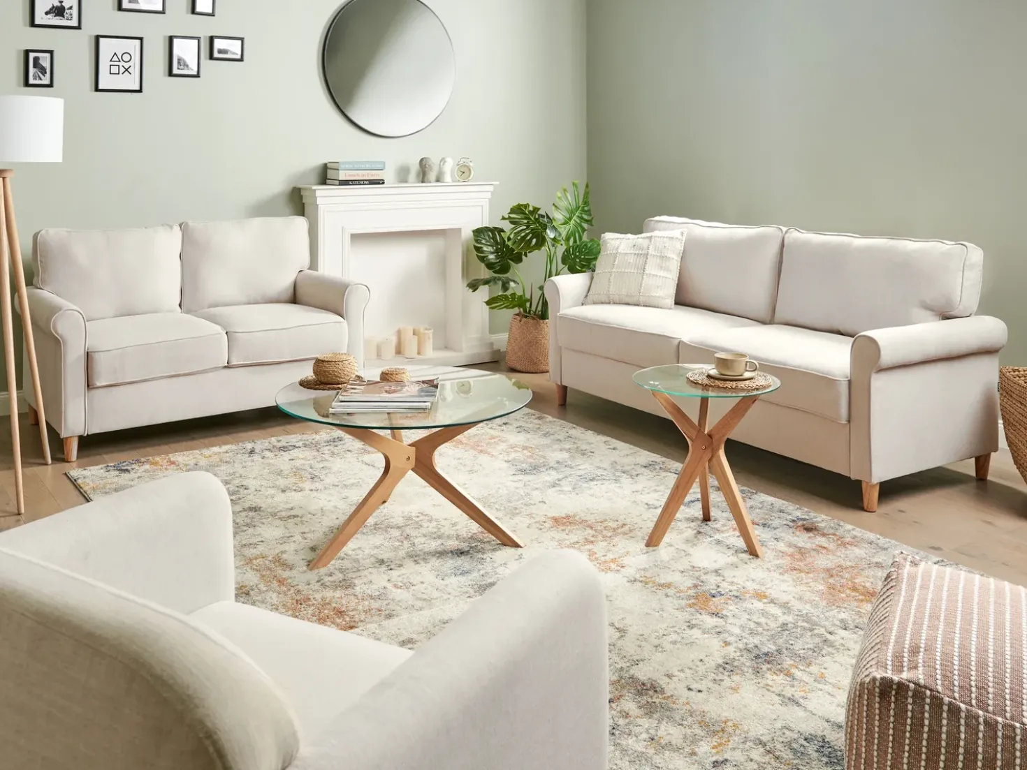 Divano 3 posti RONNEBY Tessuto Beige