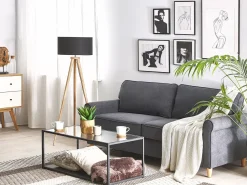 Divano 3 posti RONNEBY Velluto Grigio scuro