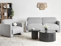 Divano 3 posti SALAND Tessuto Grigio