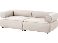 Divano 3 posti SALLA Bouclé Beige con ottomana