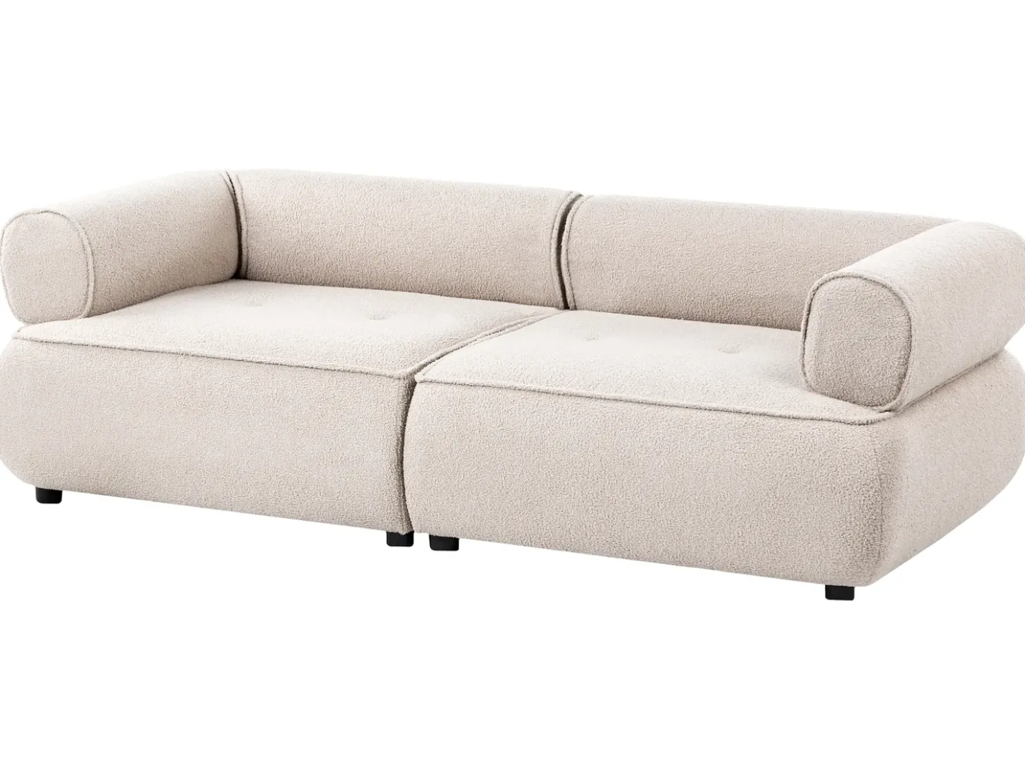 Divano 3 posti SALLA Bouclé Beige con ottomana