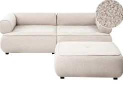 Divano 3 posti SALLA Bouclé Beige con ottomana