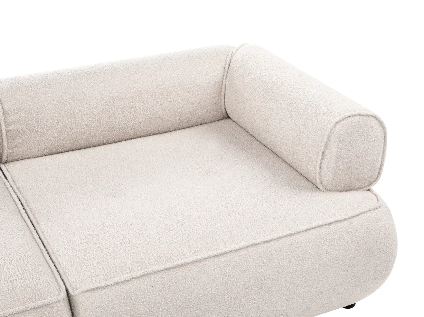 Divano 3 posti SALLA Bouclé Beige con ottomana
