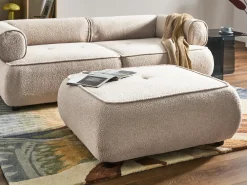 Divano 3 posti SALLA Bouclé Beige con ottomana