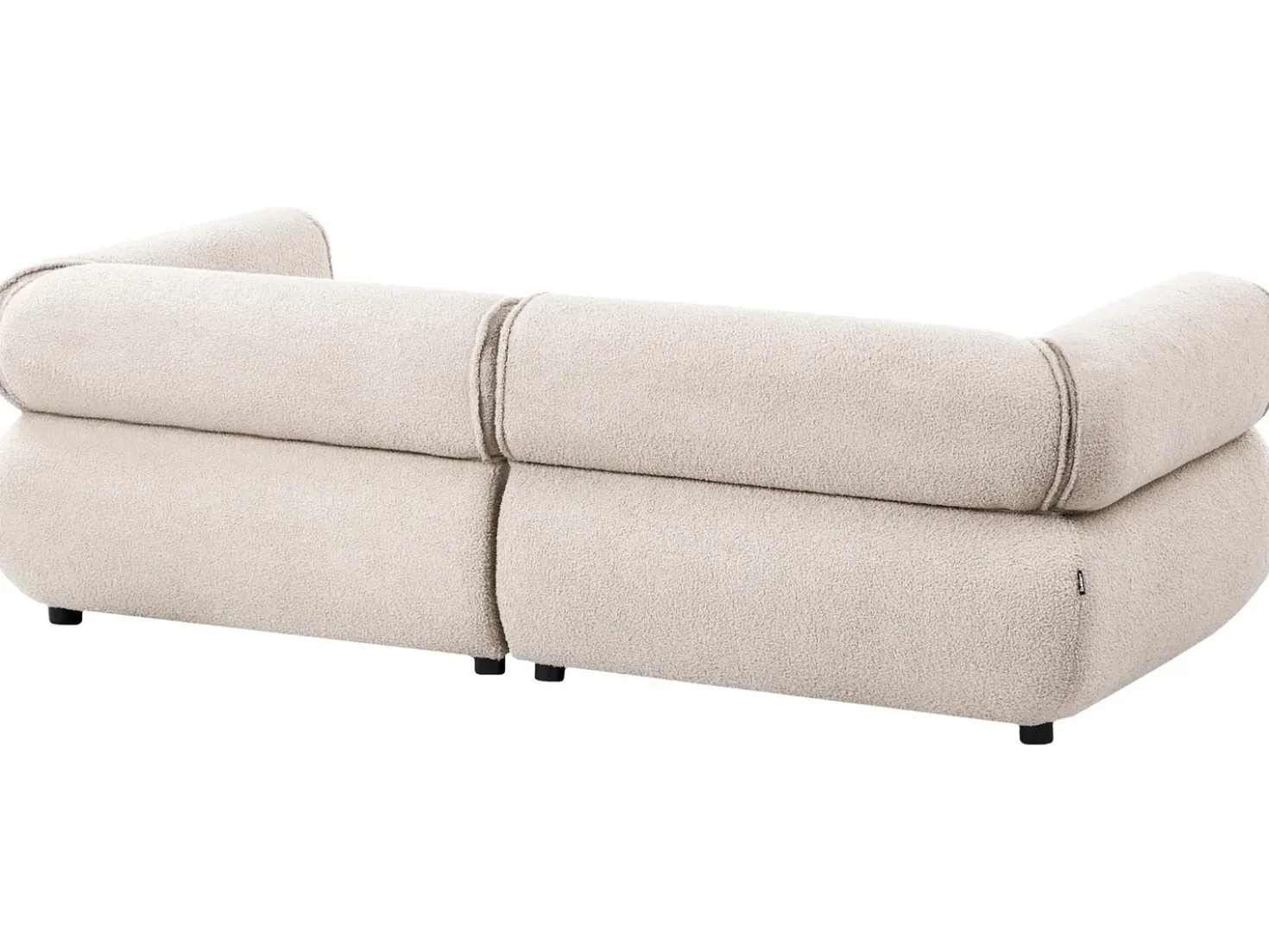 Divano 3 posti SALLA Bouclé Beige con ottomana
