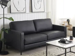 Divano 3 posti SAVALEN Pelle naturale Nero