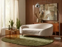 Divano 2 posti SAVAR Velluto Beige chiaro