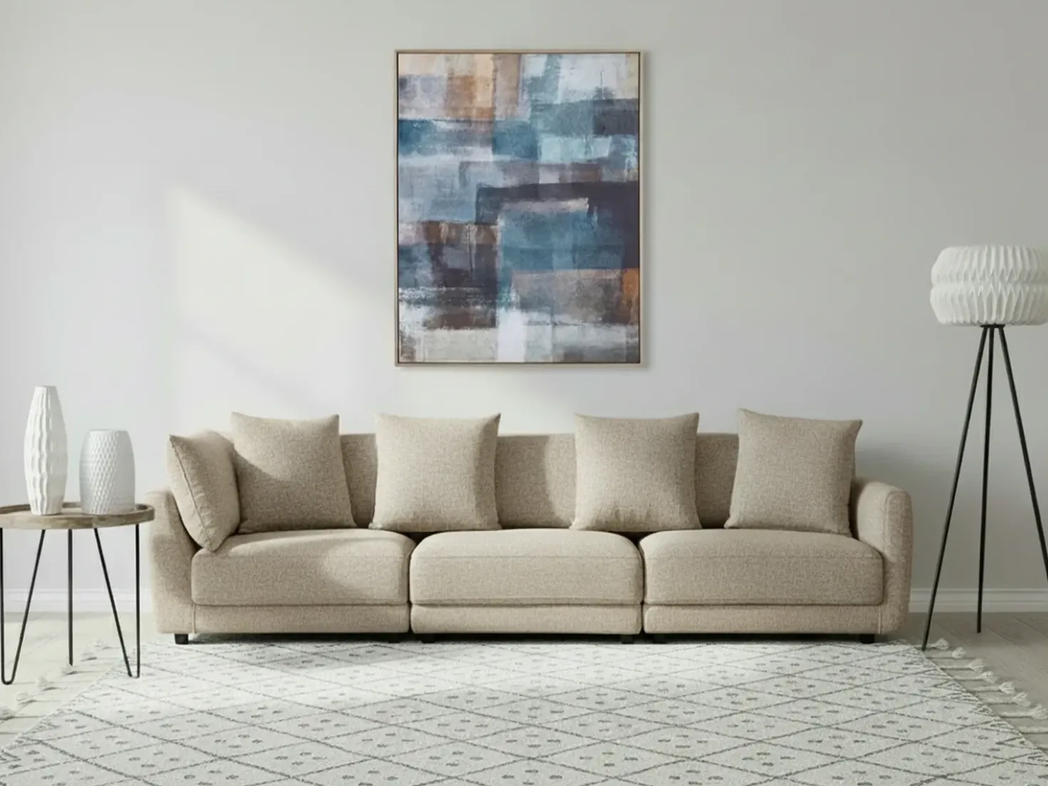 Divano 3 posti SIGTUNA Tessuto Beige
