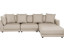 Divano 3 posti SIGTUNA Tessuto Beige con ottomana