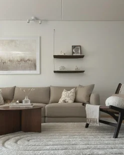 Divano 3 posti SIGTUNA Tessuto Beige con ottomana