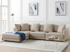 Divano 3 posti SIGTUNA Tessuto Beige con ottomana
