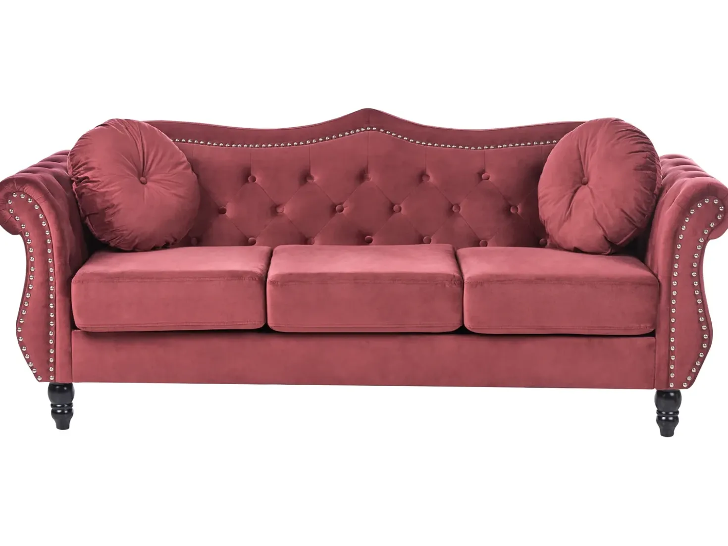 Divano 3 posti SKIEN Velluto Rosso scuro