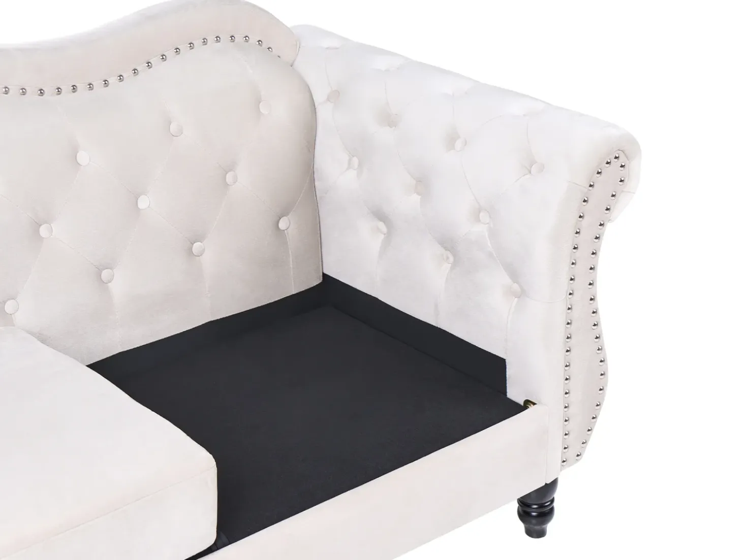 Divano 3 posti SKIEN Velluto Beige chiaro