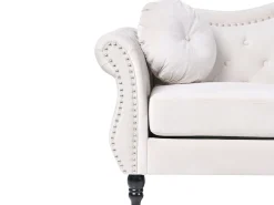 Divano 3 posti SKIEN Velluto Beige chiaro