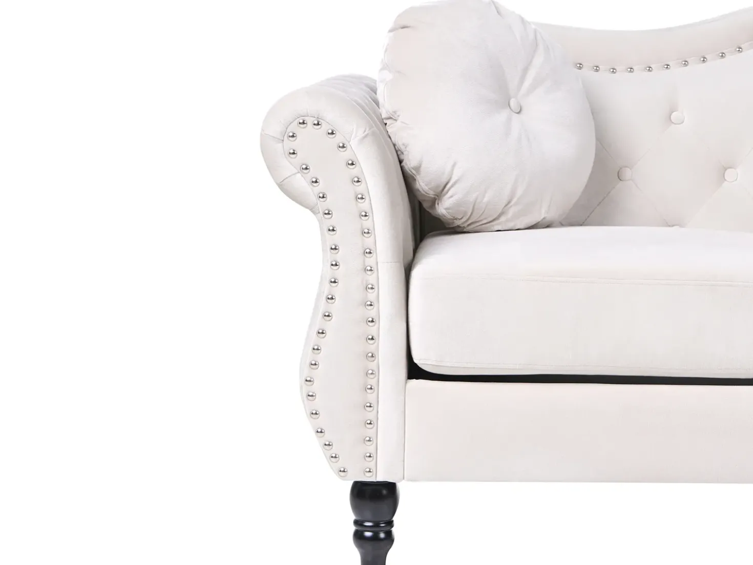 Divano 3 posti SKIEN Velluto Beige chiaro