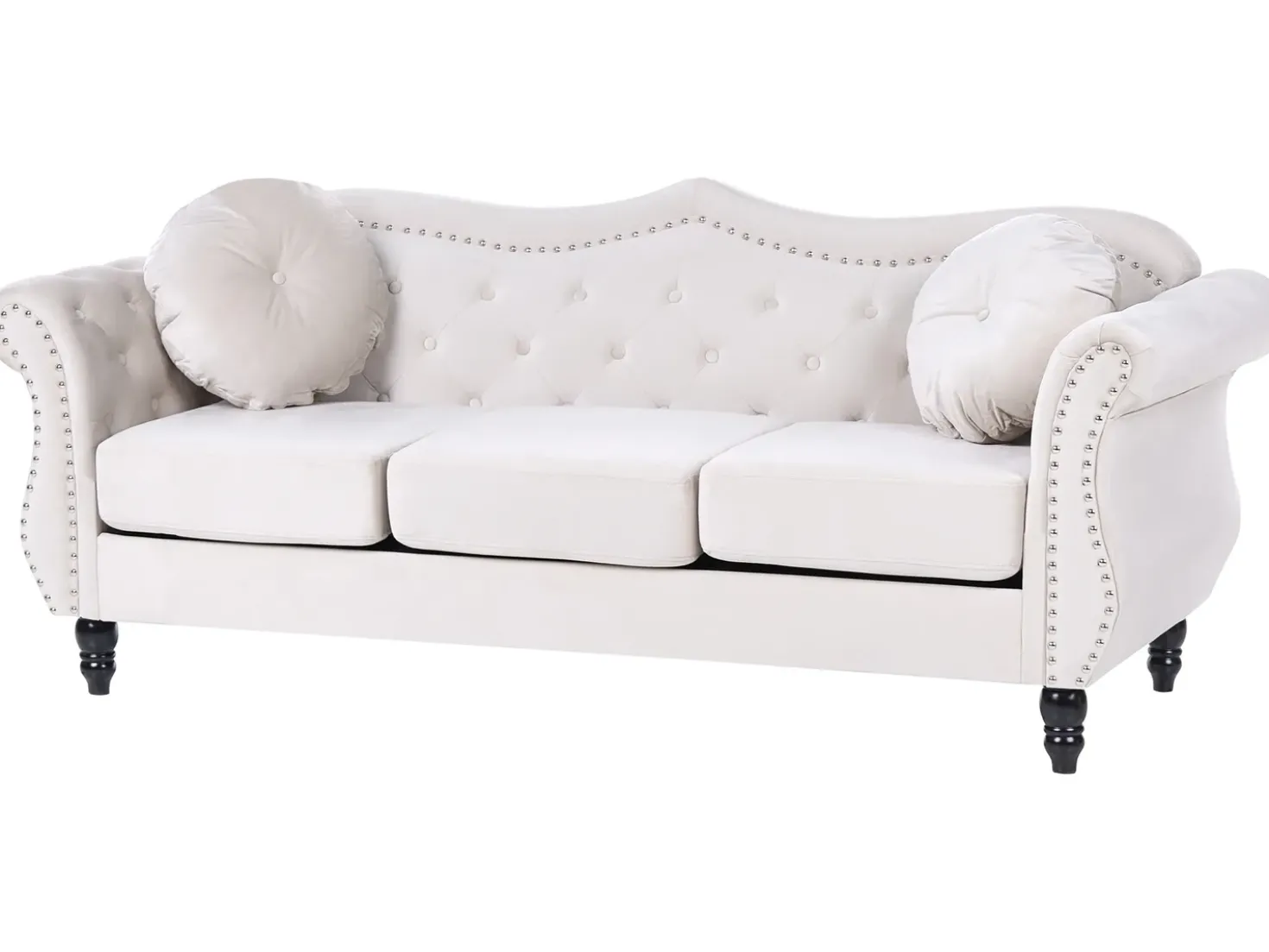 Divano 3 posti SKIEN Velluto Beige chiaro