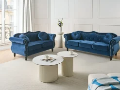 Divano 3 posti SKIEN Velluto Blu marino