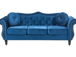 Divano 3 posti SKIEN Velluto Blu marino