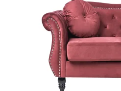 Divano 2 posti SKIEN Velluto Rosso scuro