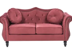 Divano 2 posti SKIEN Velluto Rosso scuro