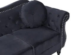 Divano 3 posti SKIEN Velluto Nero