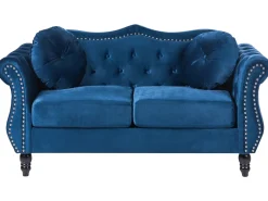 Divano 2 posti SKIEN Velluto Blu marino